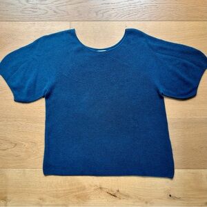 Uniqlo 3D Knit Seamless Dolman Short Sleeve Sweater Teal Blue Small Women's EUC